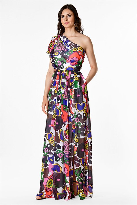 Buy Black Luxury Crush Satin Plain One Shoulder Aphrodite Draped Dress For  Women by Zosia Online at Aza Fashions.