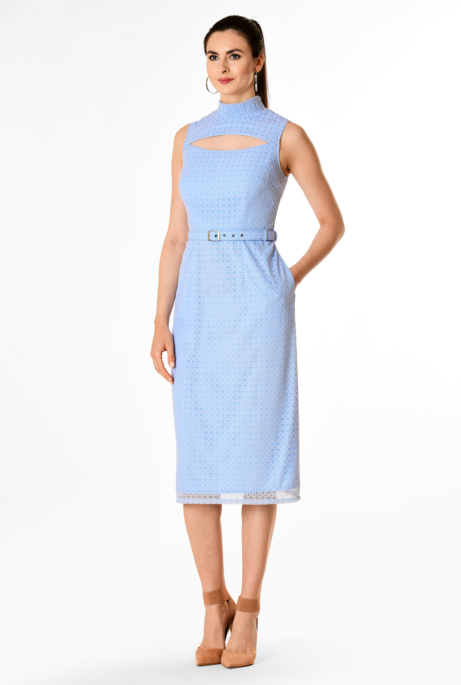 belted sheath dress