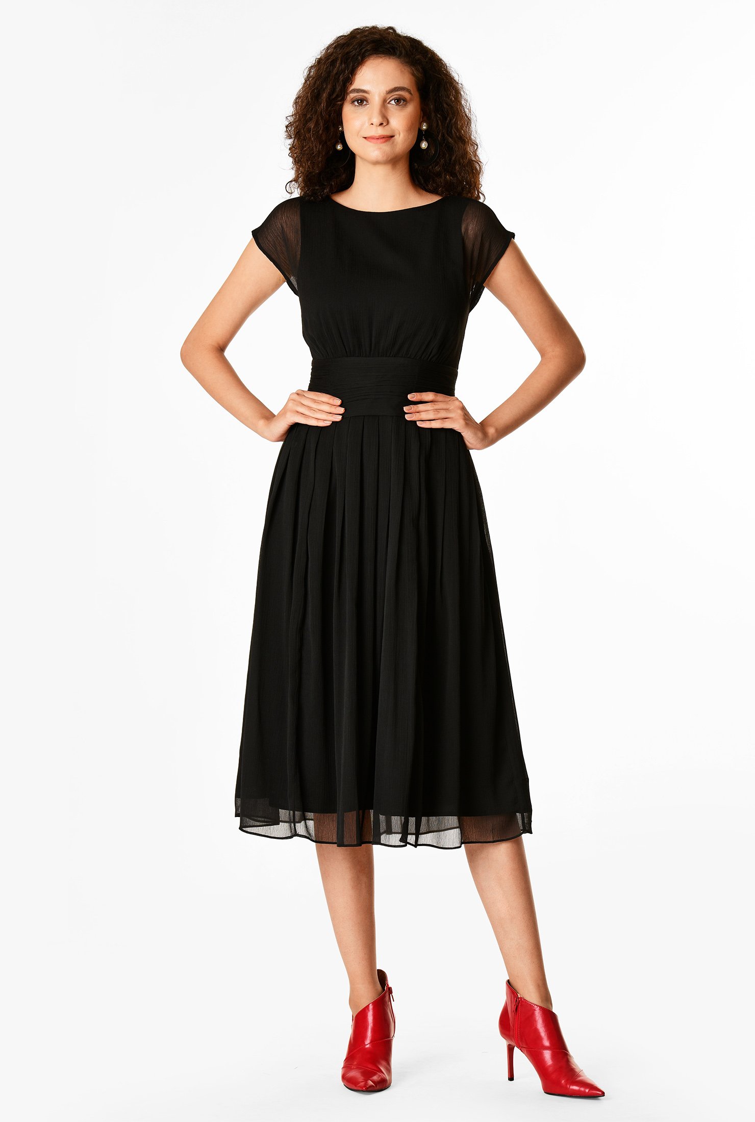 cynthia crepe and chiffon dress