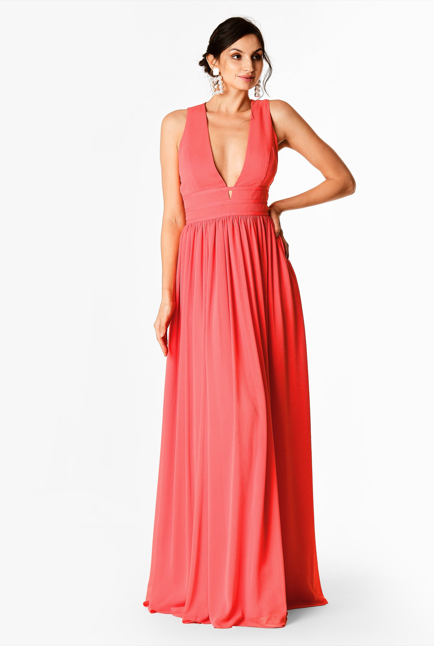 chiffon plunge dress