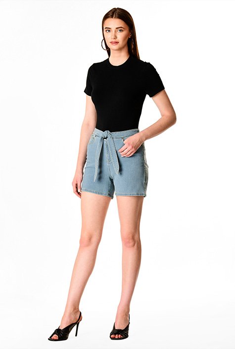 Tie front hot sale jean shorts