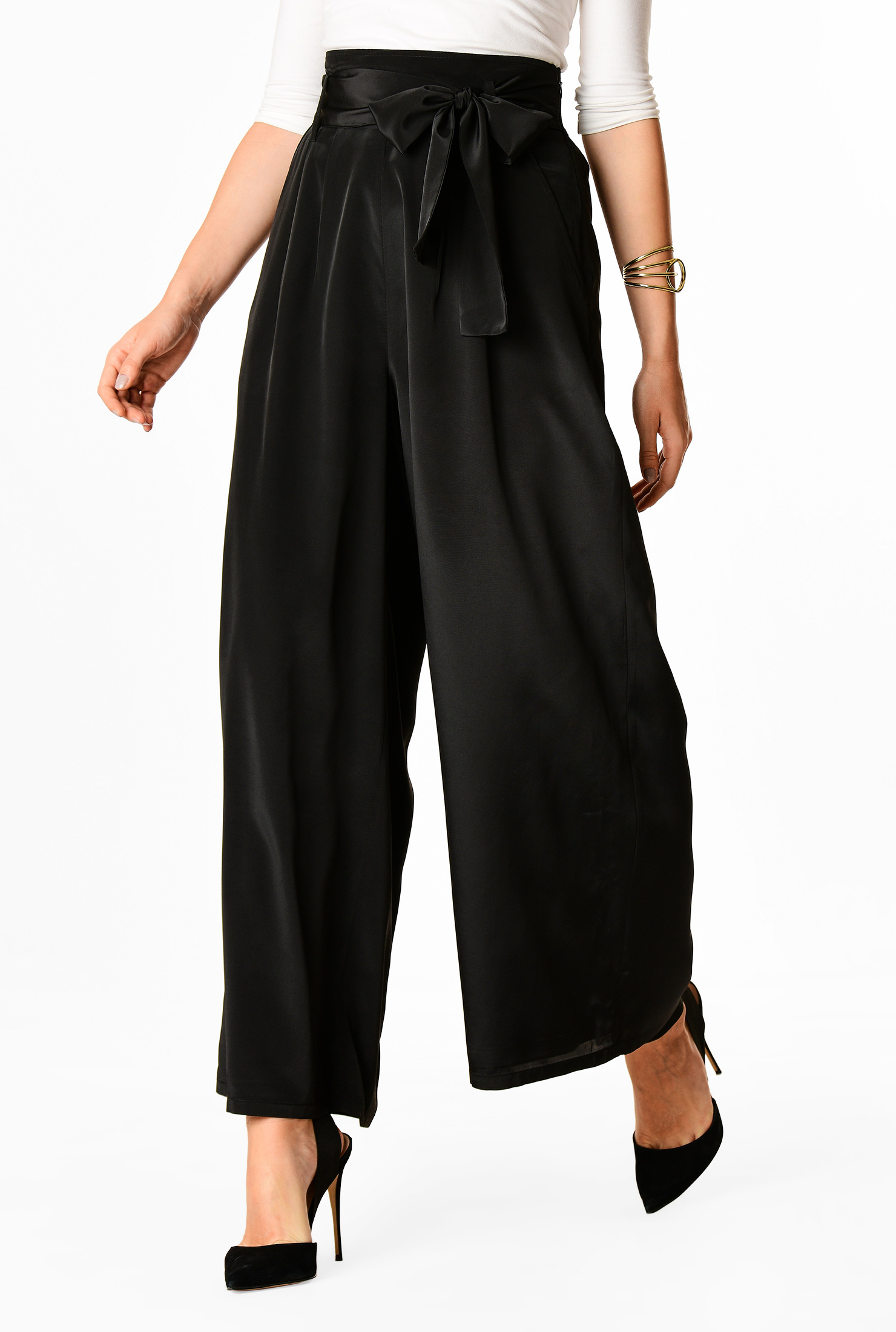 high waisted sash tie pants