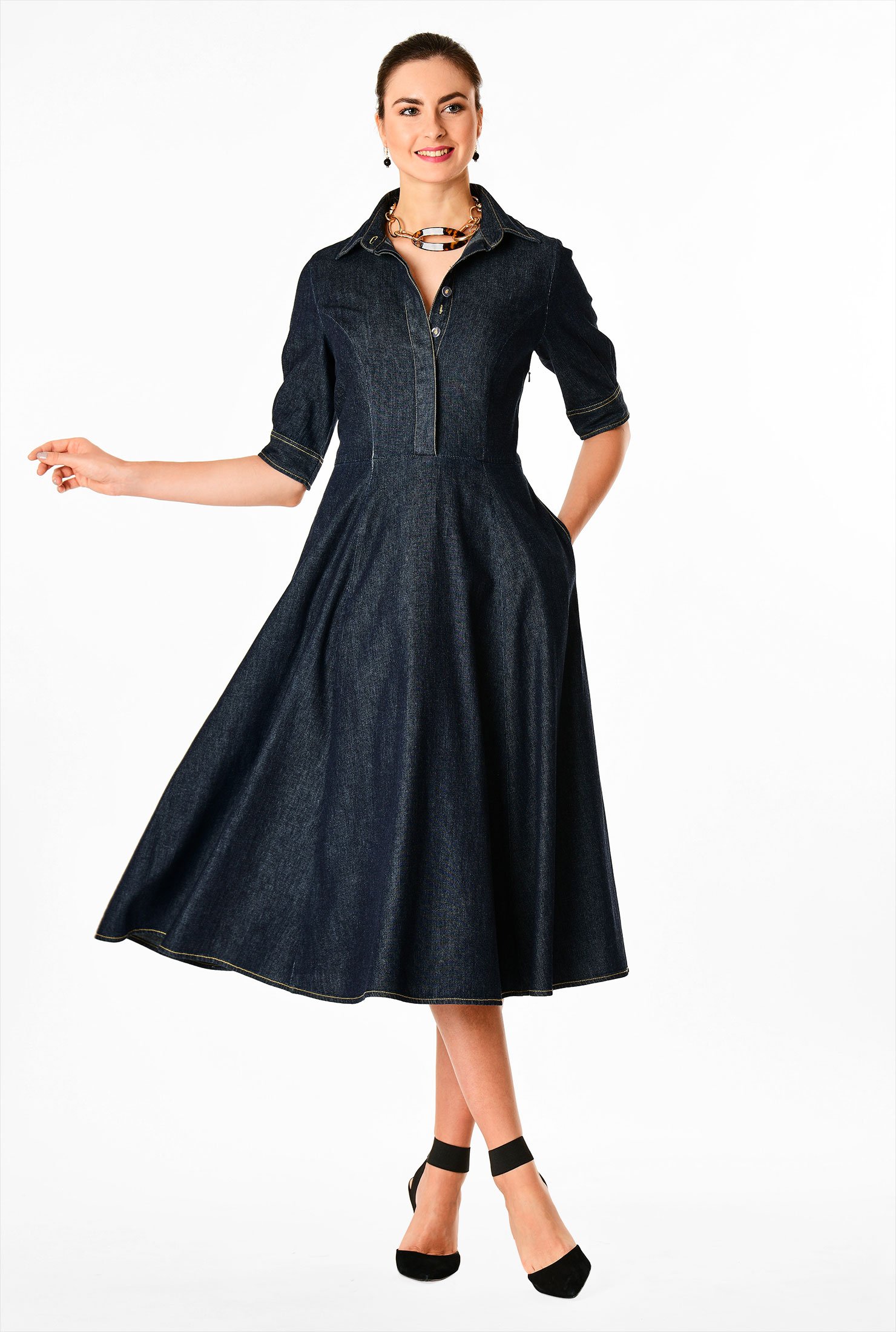 eshakti denim dress