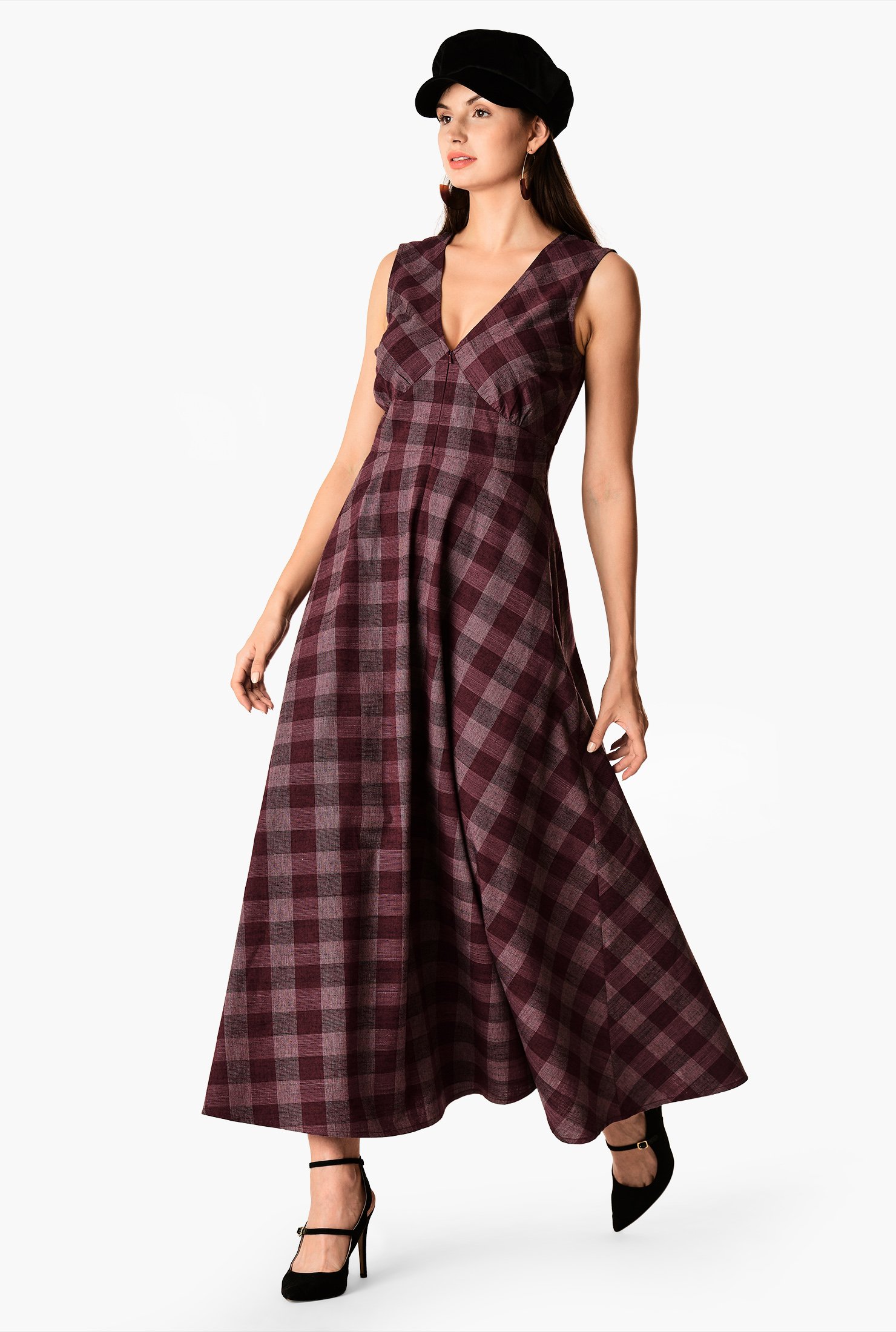 plaid maxi dresses