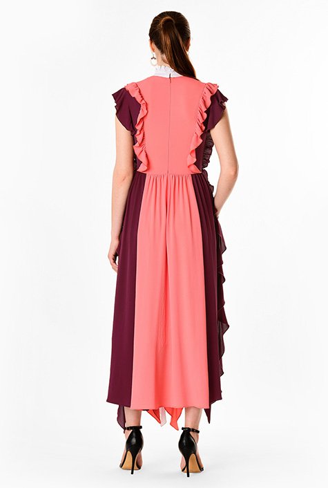 Colorblock Chiffon Dress