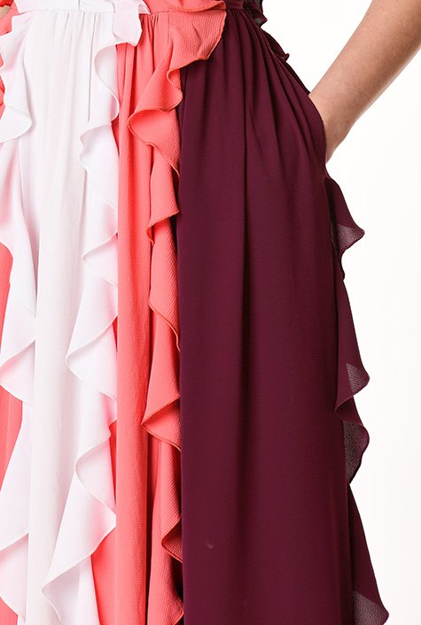 Colorblock Chiffon Dress