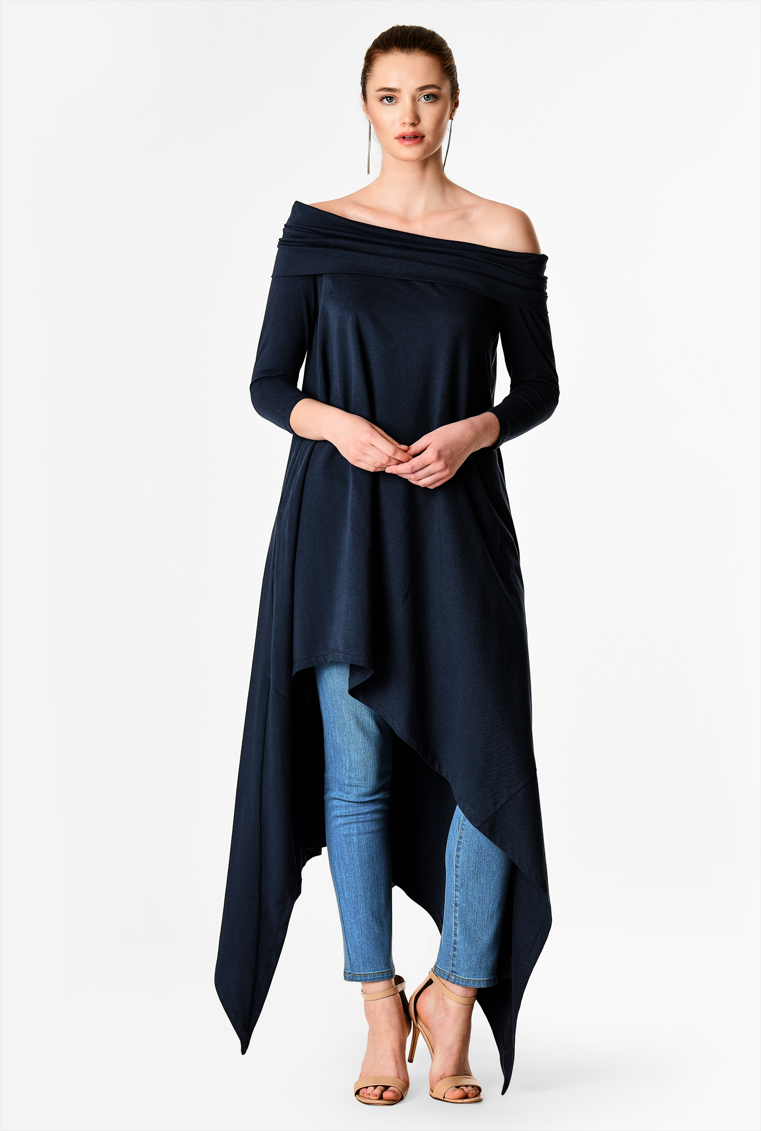 off the shoulder asymmetrical dress