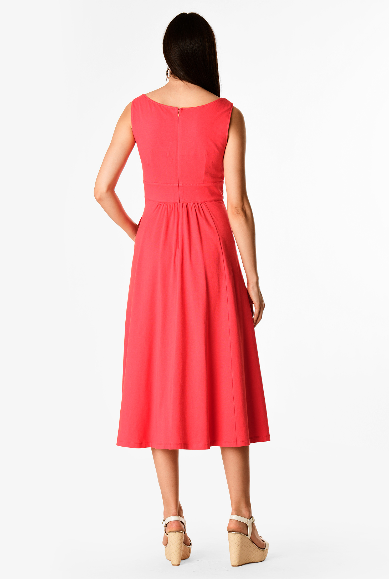 Shop Banded empire cotton knit dress eShakti