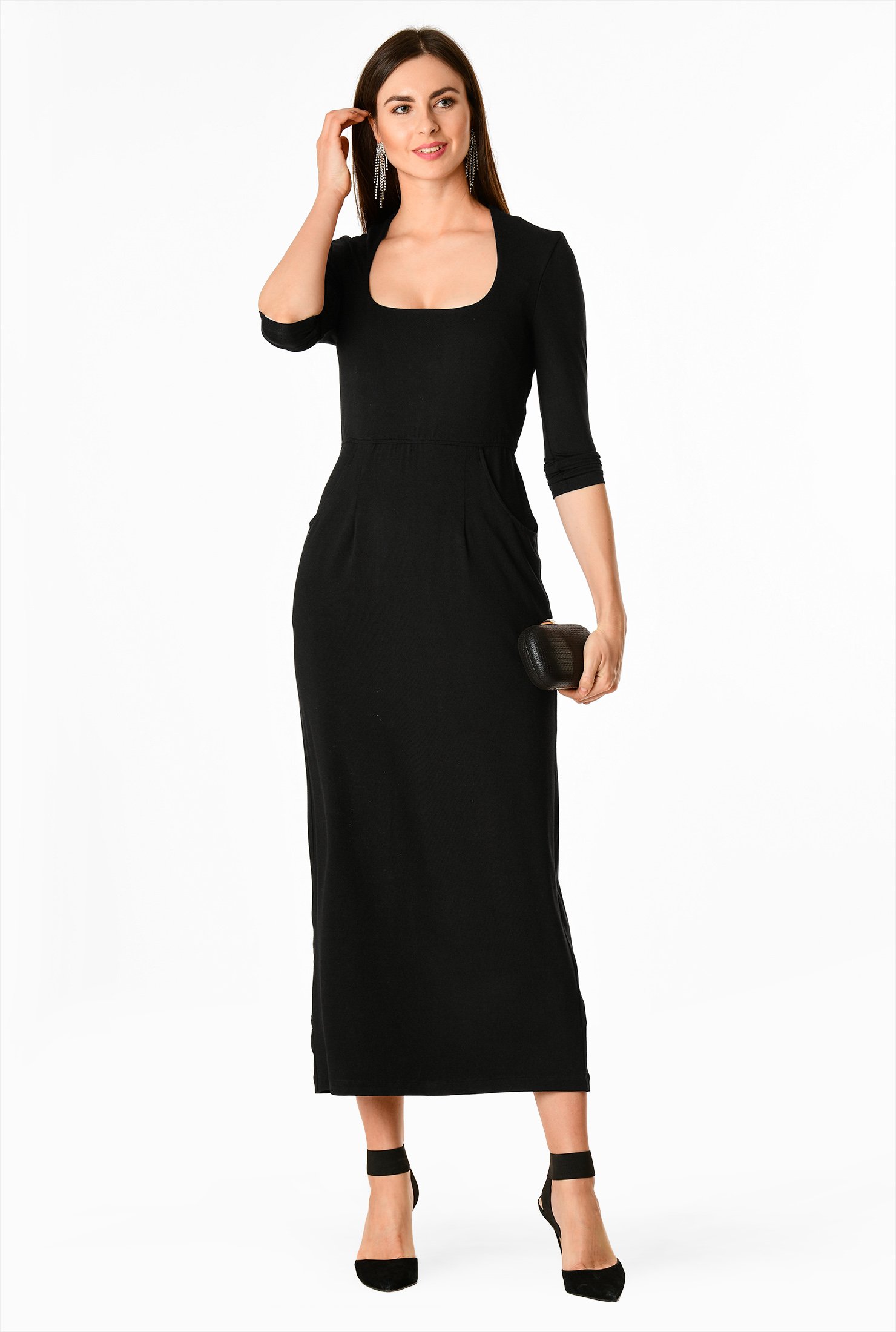 Shop Jersey knit midi sheath dress eShakti