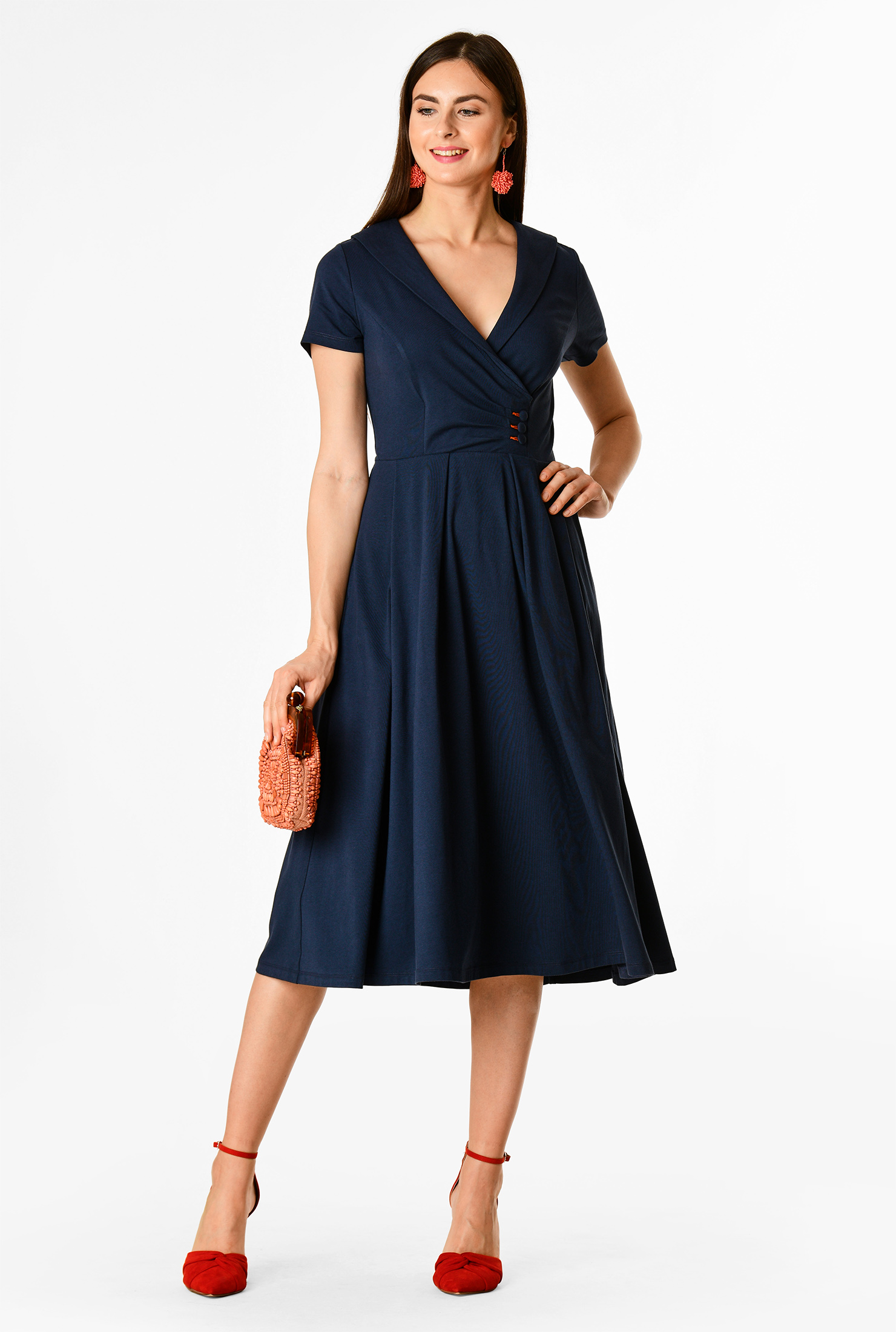 shawl collar formal dress