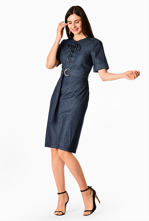 Chambray sheath outlet dress