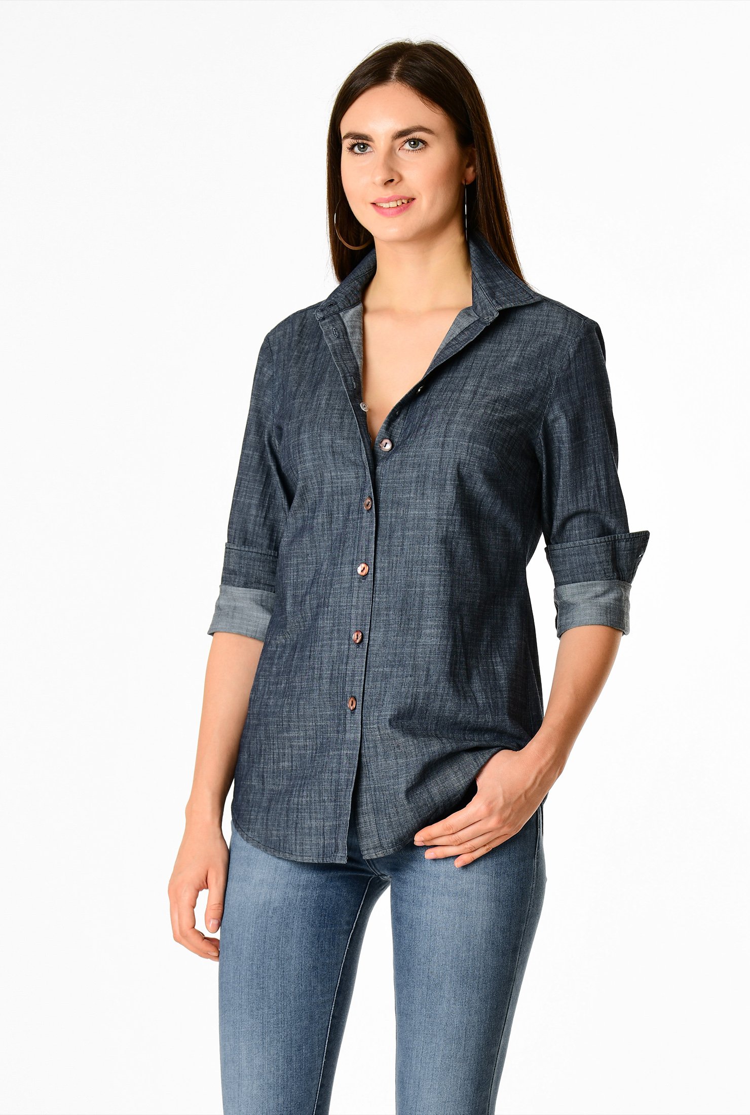 Shop Cotton chambray shirt | eShakti