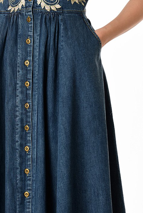 Indigo Vintage Wash Belted Seam Front Flare Jeans