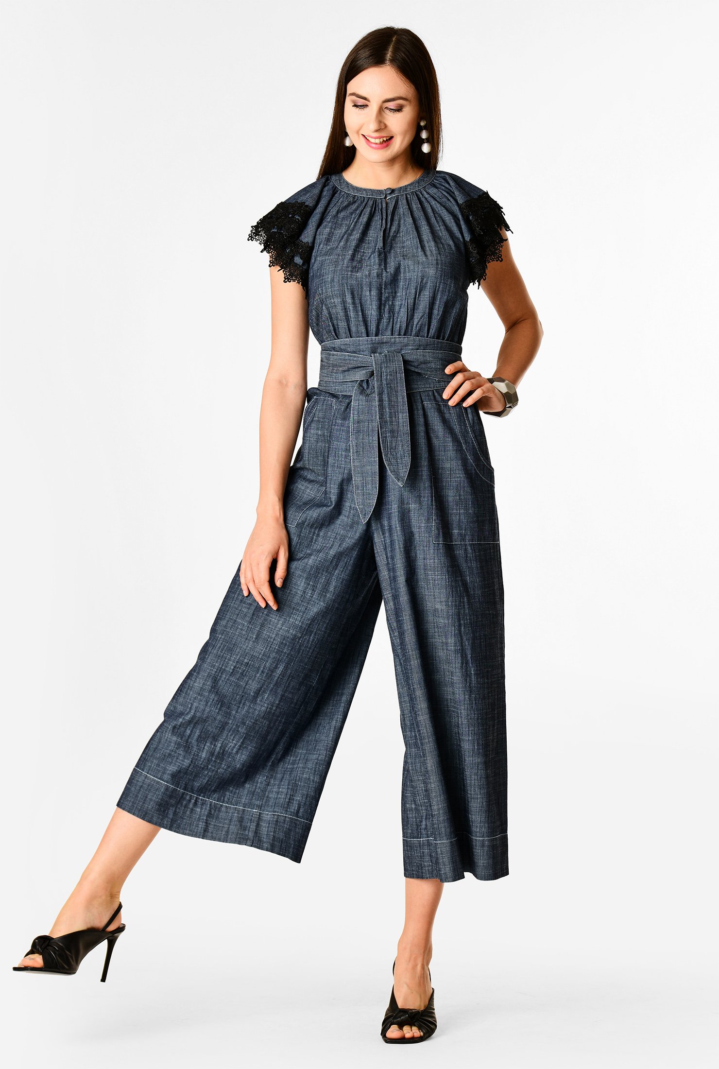 crop jumpsuit with sleeves