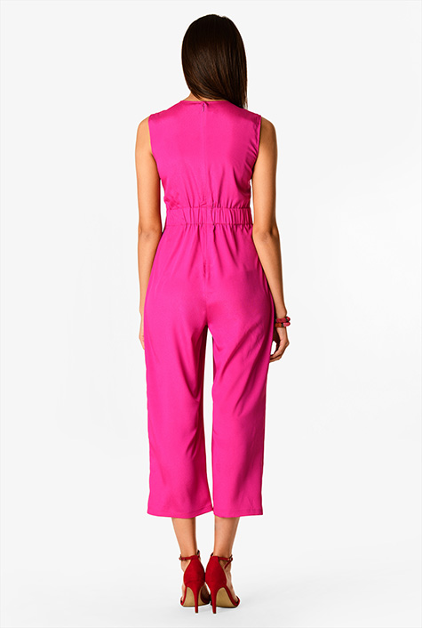 Shop Duster front crepe crop jumpsuit | eShakti