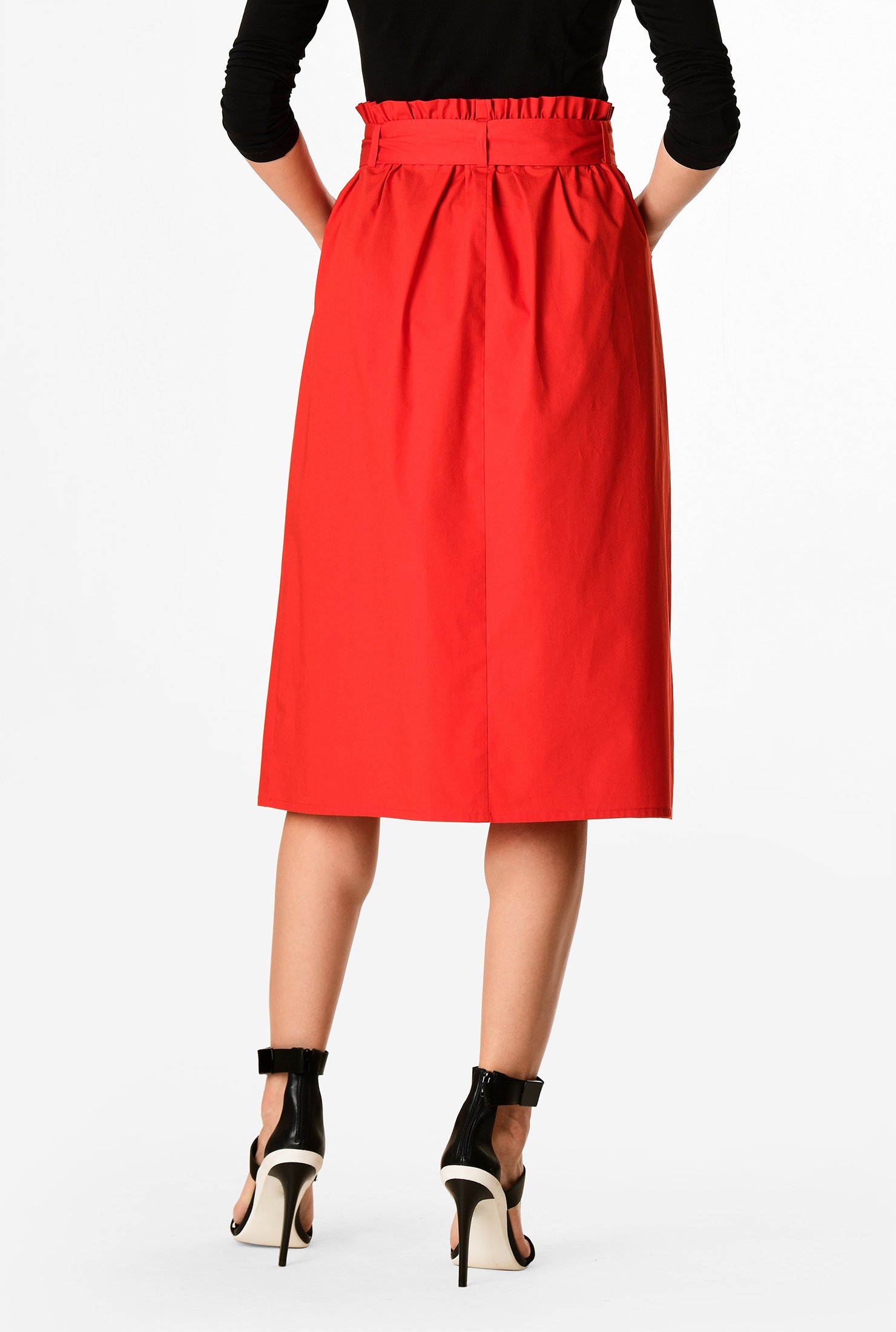 red paperbag skirt