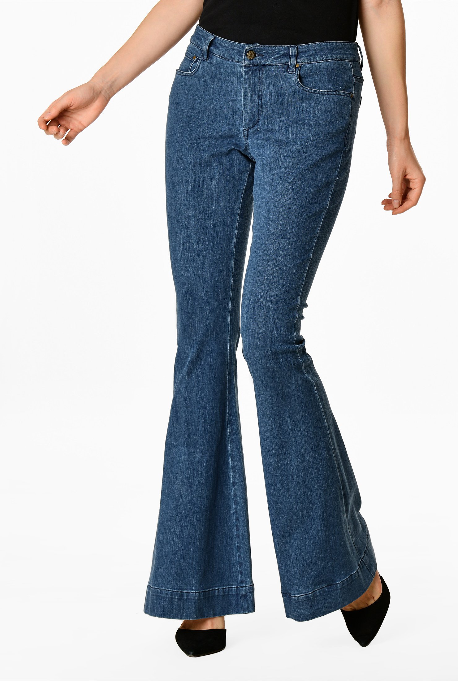 Medium blue denim flare jeans