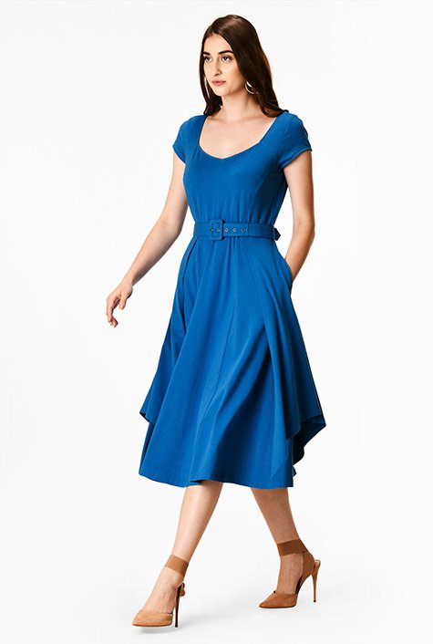 KNIT-LAYERED PLEATS DRESS | reddoorpediatric.com