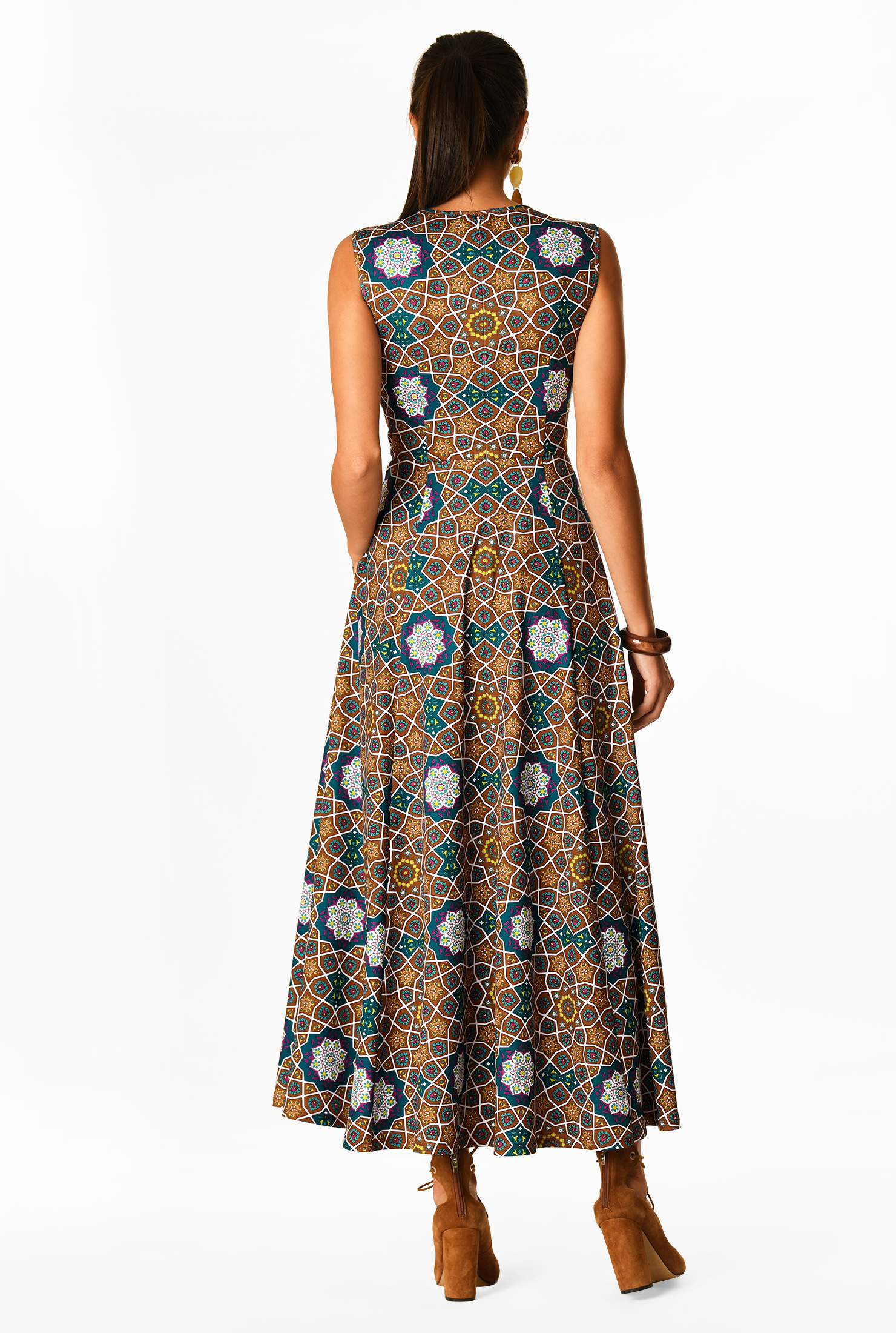 Shop Graphic print Aline scuba knit dress eShakti