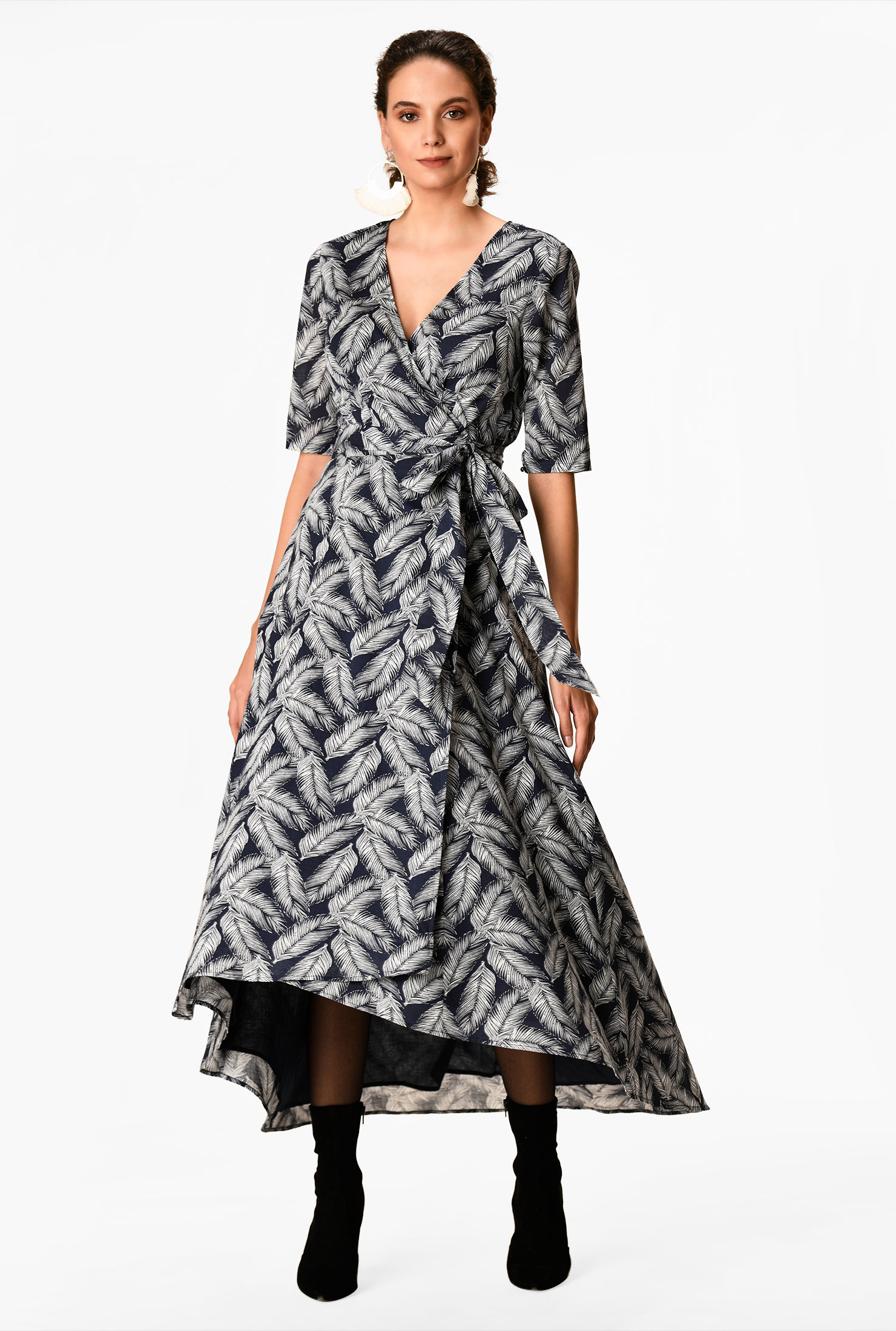 leaf wrap dress
