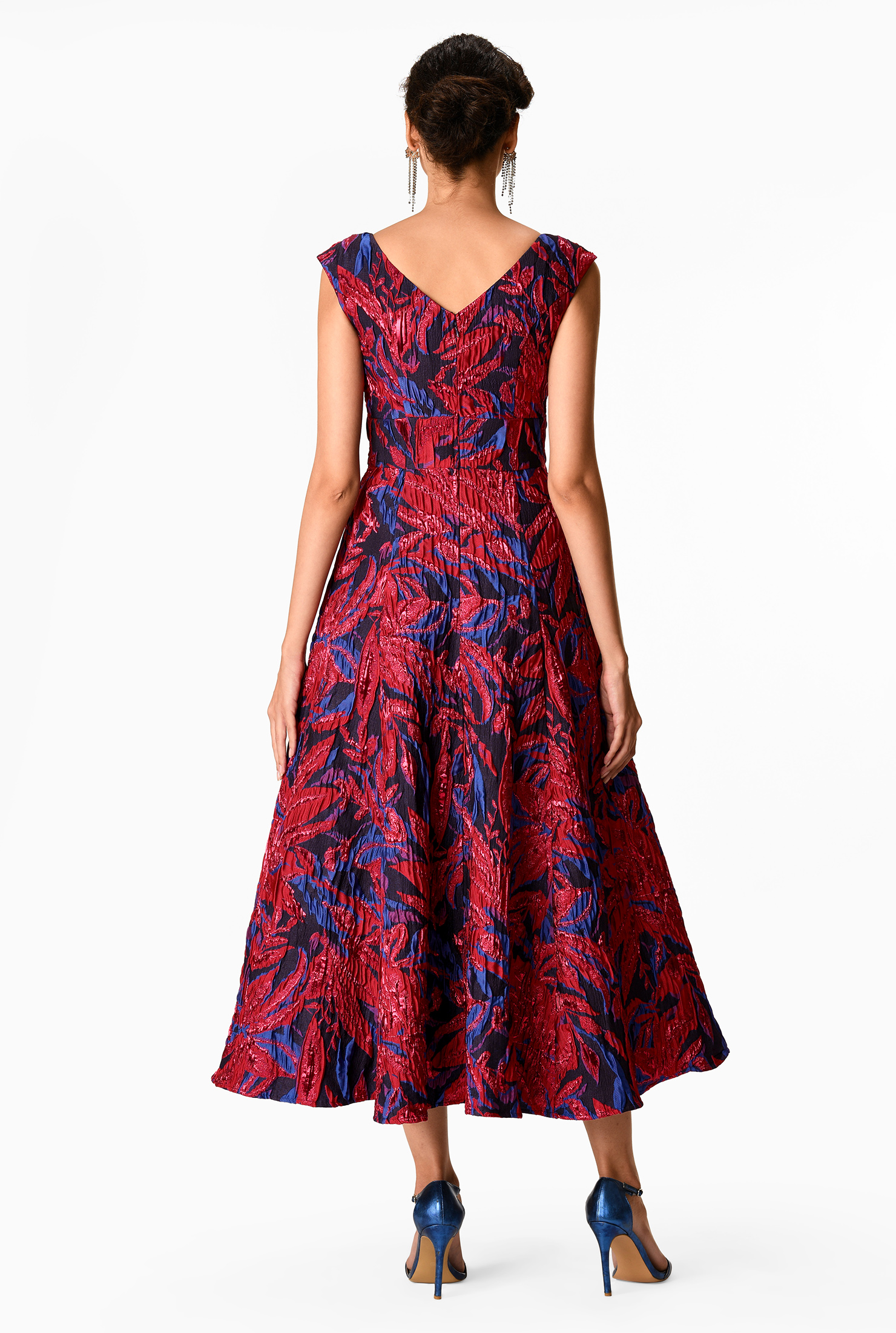 grace high low jacquard dress