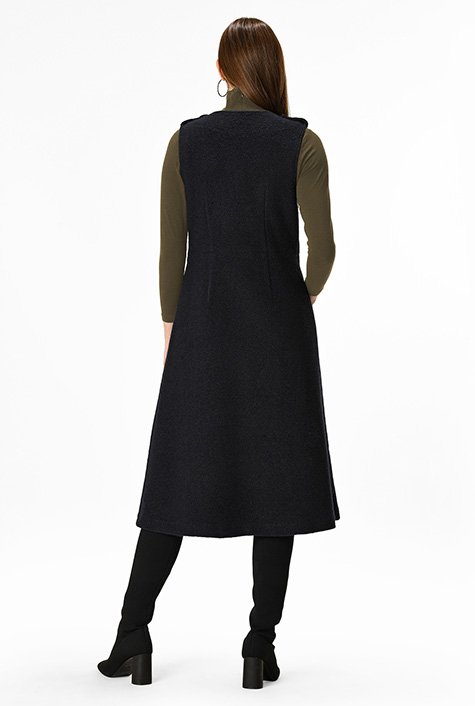 Shop Wool blend sleeveless long coat | eShakti