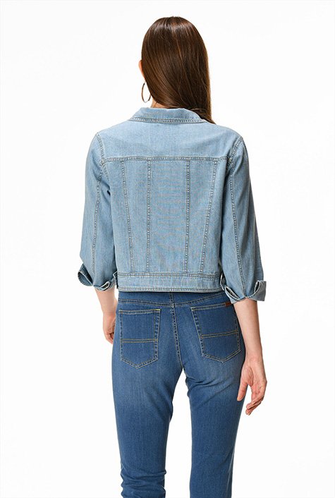 Light indigo cotton denim jacket