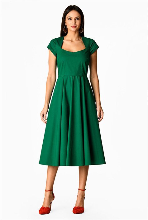 Shop Cotton poplin fit-and-flare dress