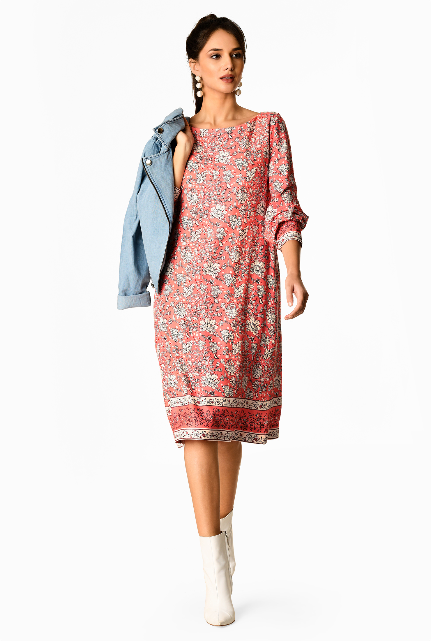 lipsy stella & clara print button dress