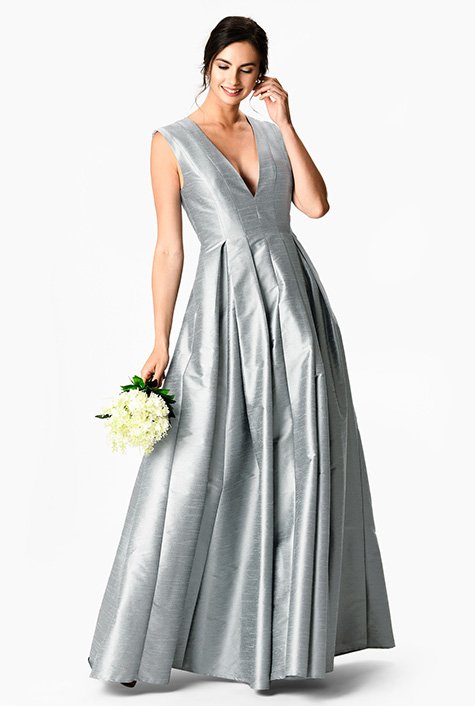 Long Dress with Box Pleats