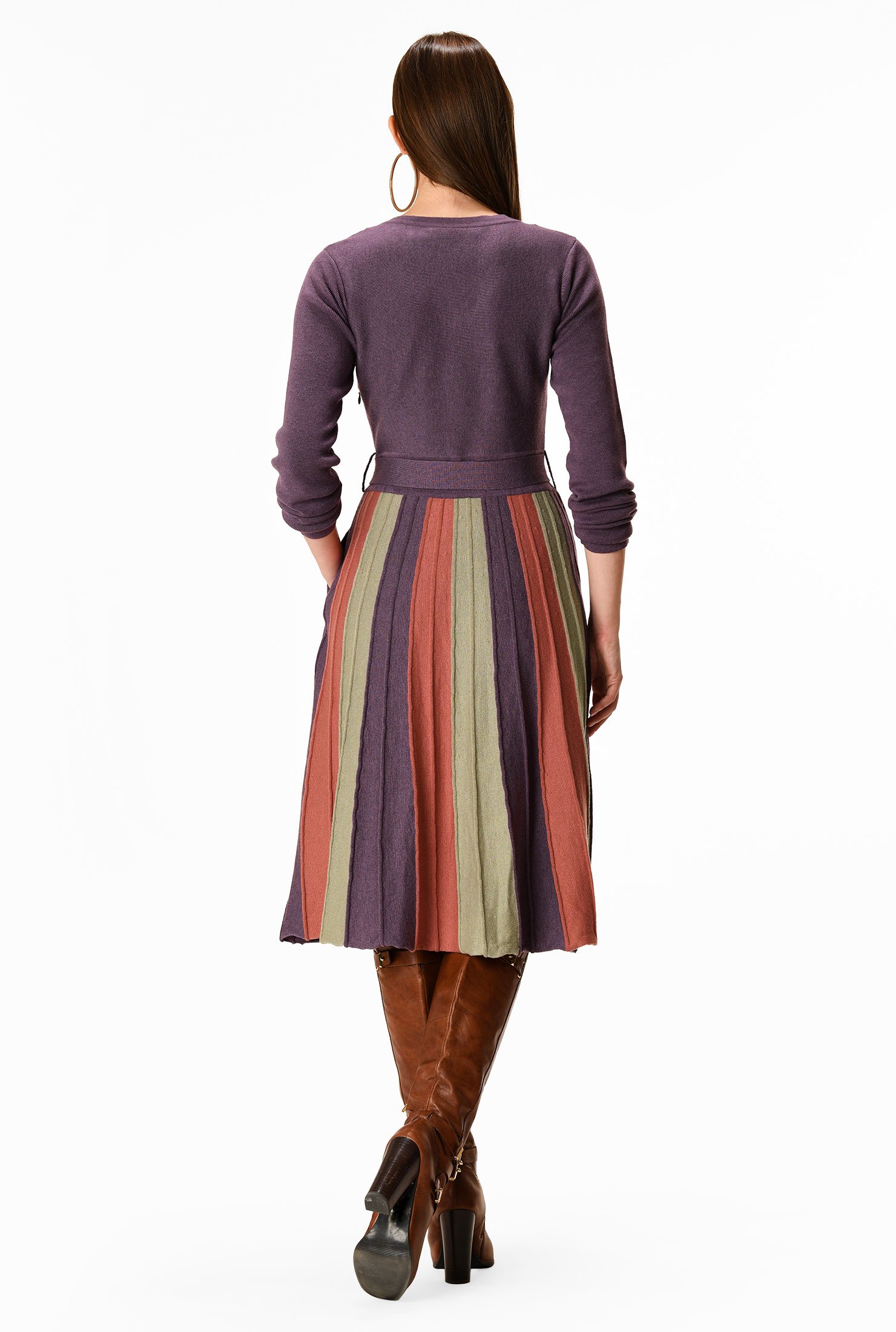 Shop Vibrant stripe sweater dress | eShakti