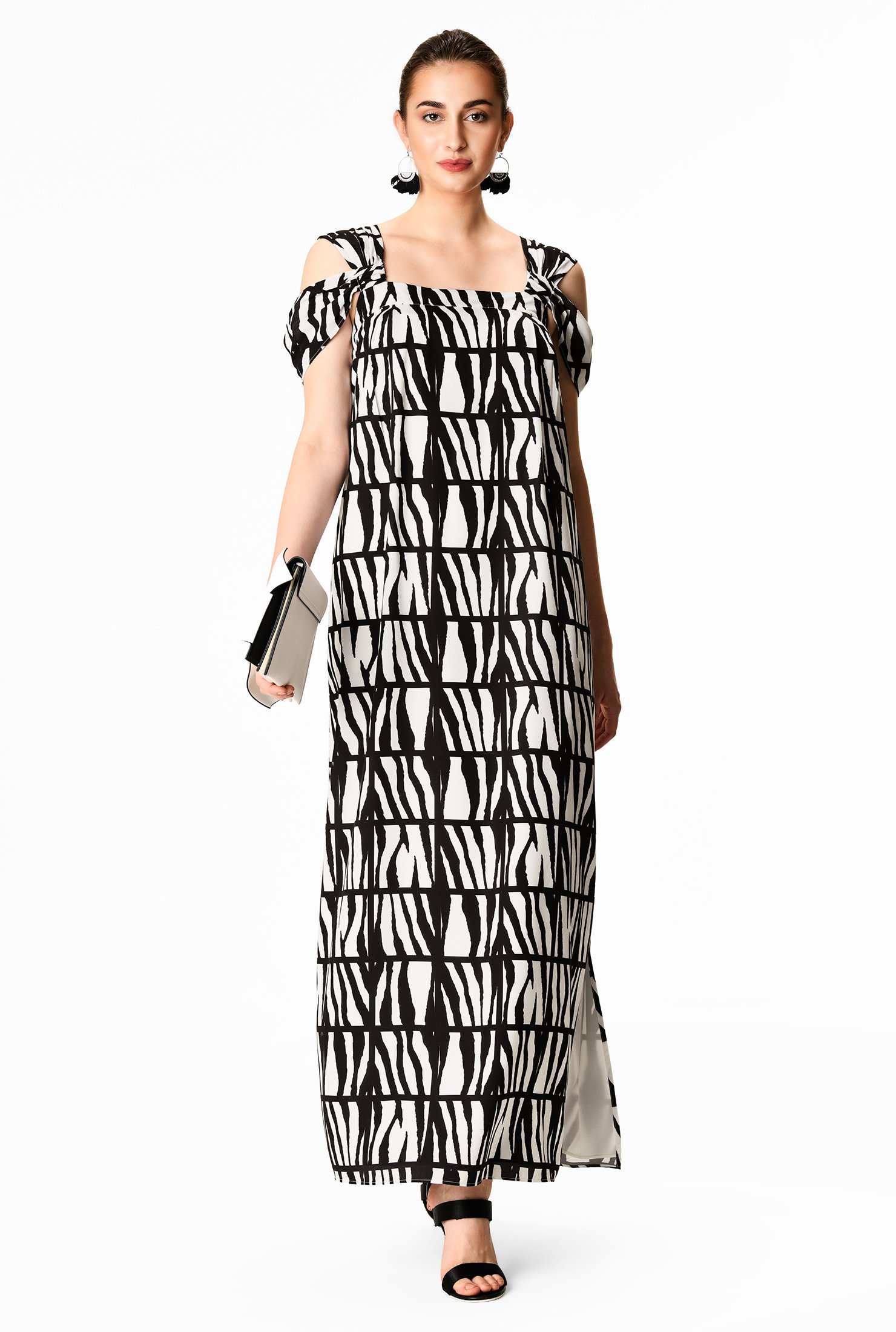 cold shoulder animal print dress