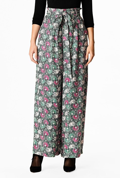 SHEIN High Waist Floral Print Flare Leg Pants | Flower pants outfit, Fun  pants, Flare leg pants