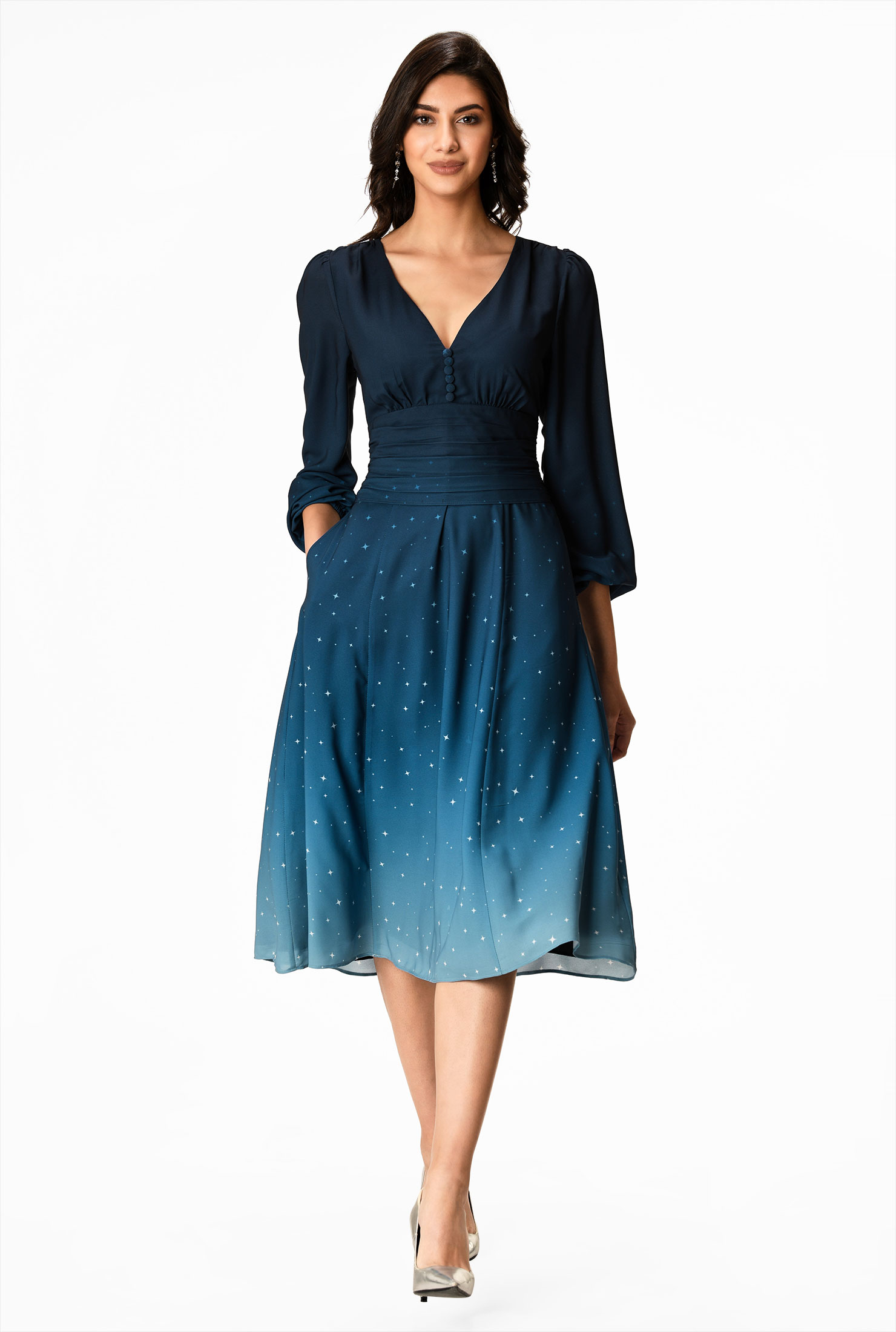 eshakti blue dress
