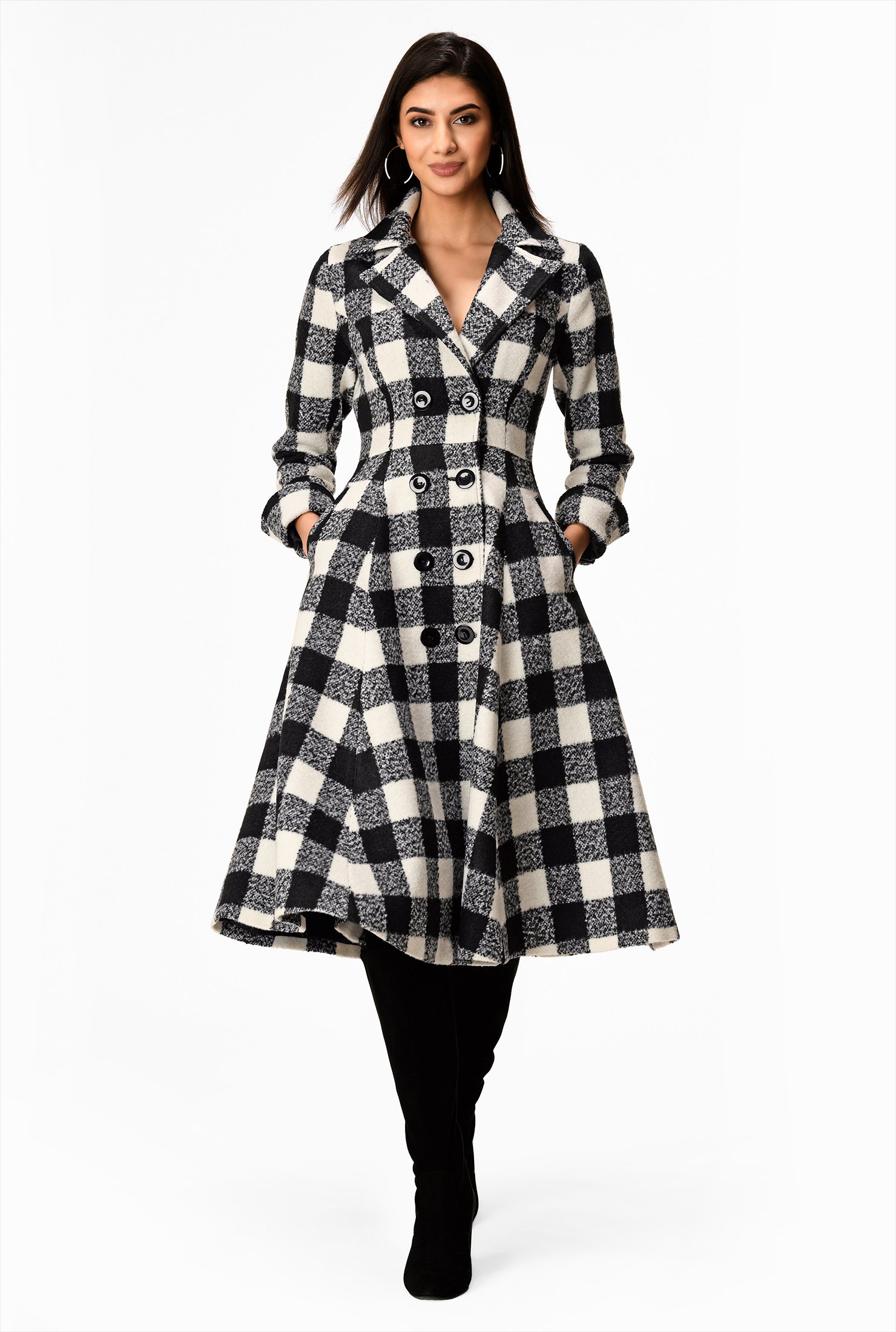 buffalo plaid trench coat