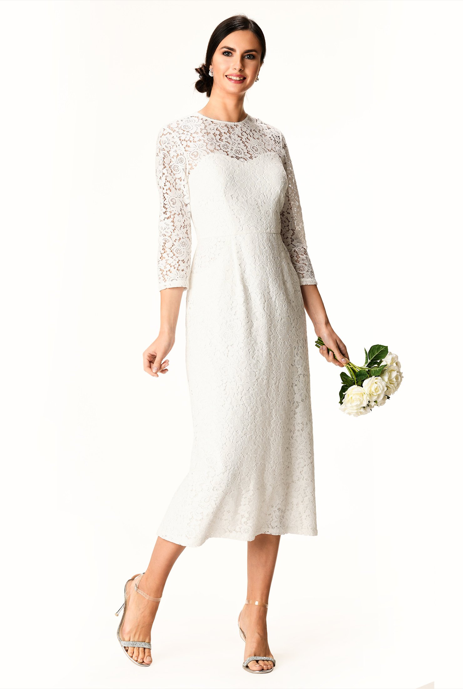 floral lace sheath dress