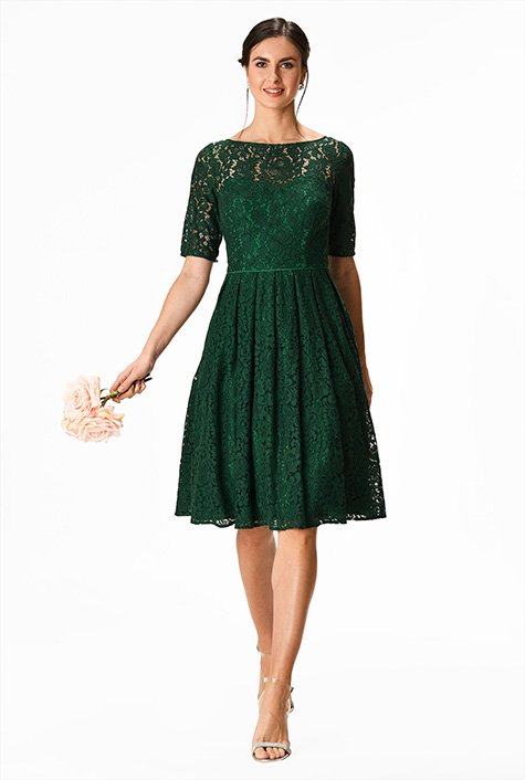 Floral Lace Fit and Flare Dress