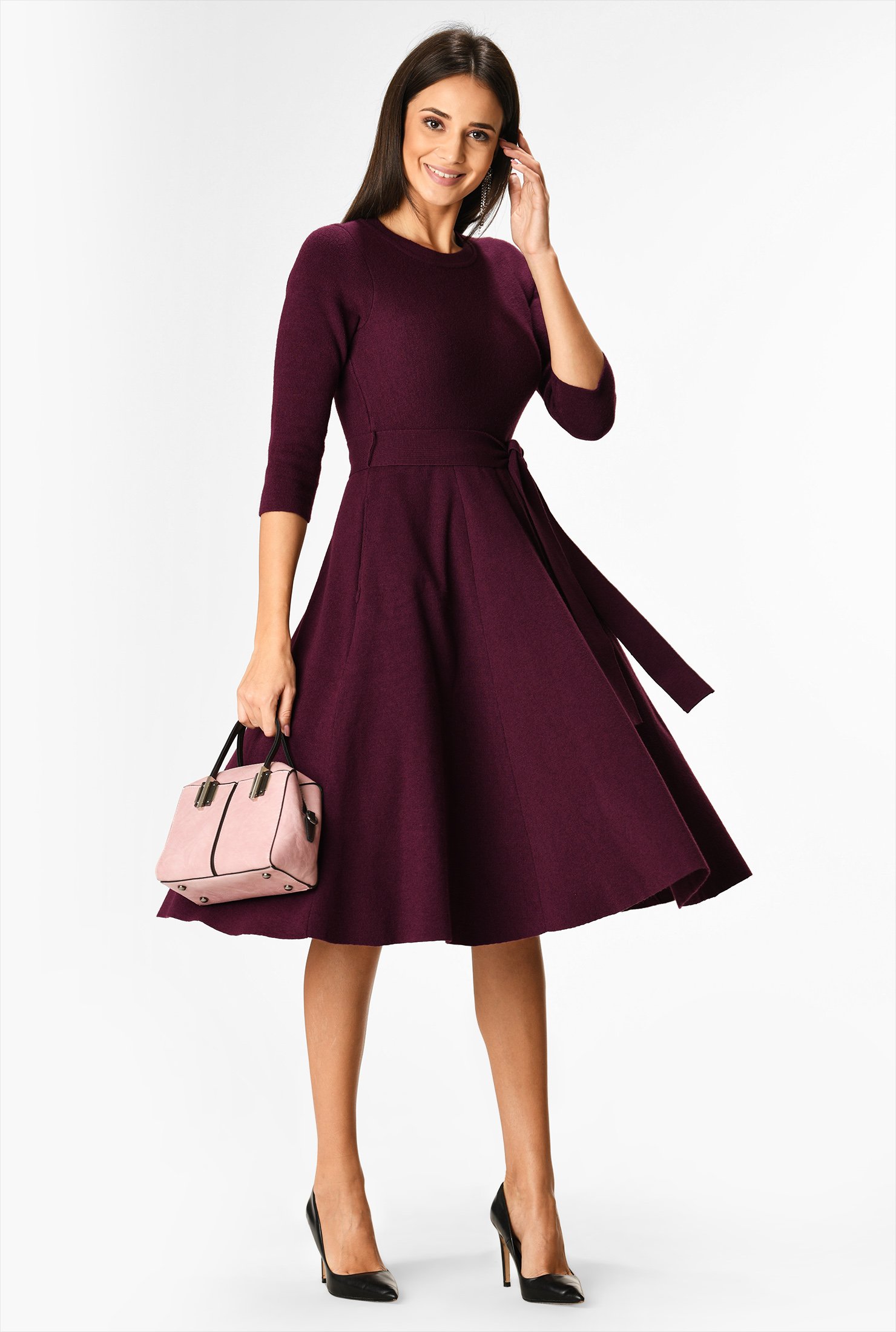 fit and flare sweater dress