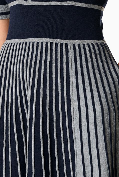 Shop Colorblock rib stripe surplice sweater dress | eShakti