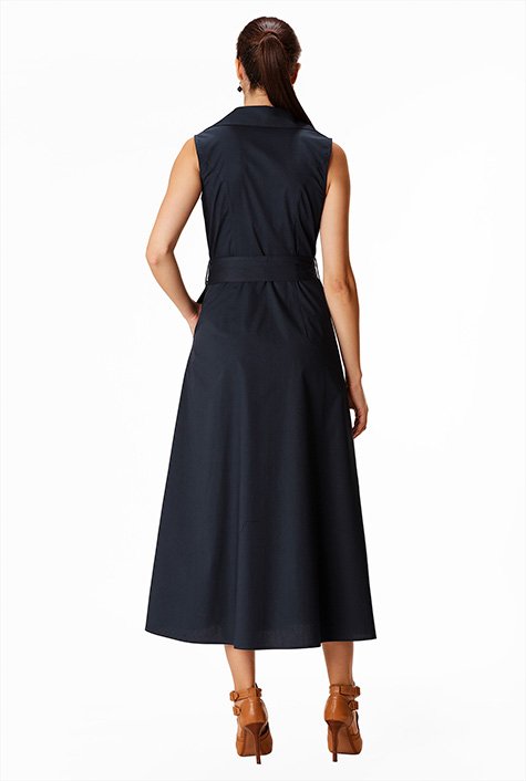 Cotton Trench Sheath Dress