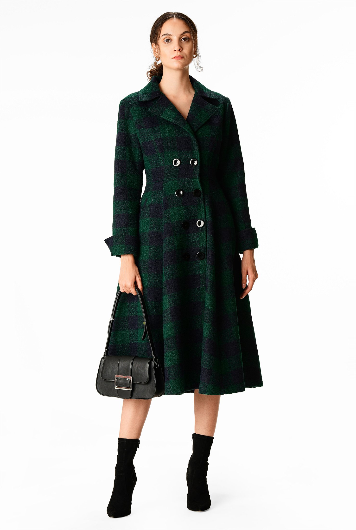 buffalo plaid trench coat