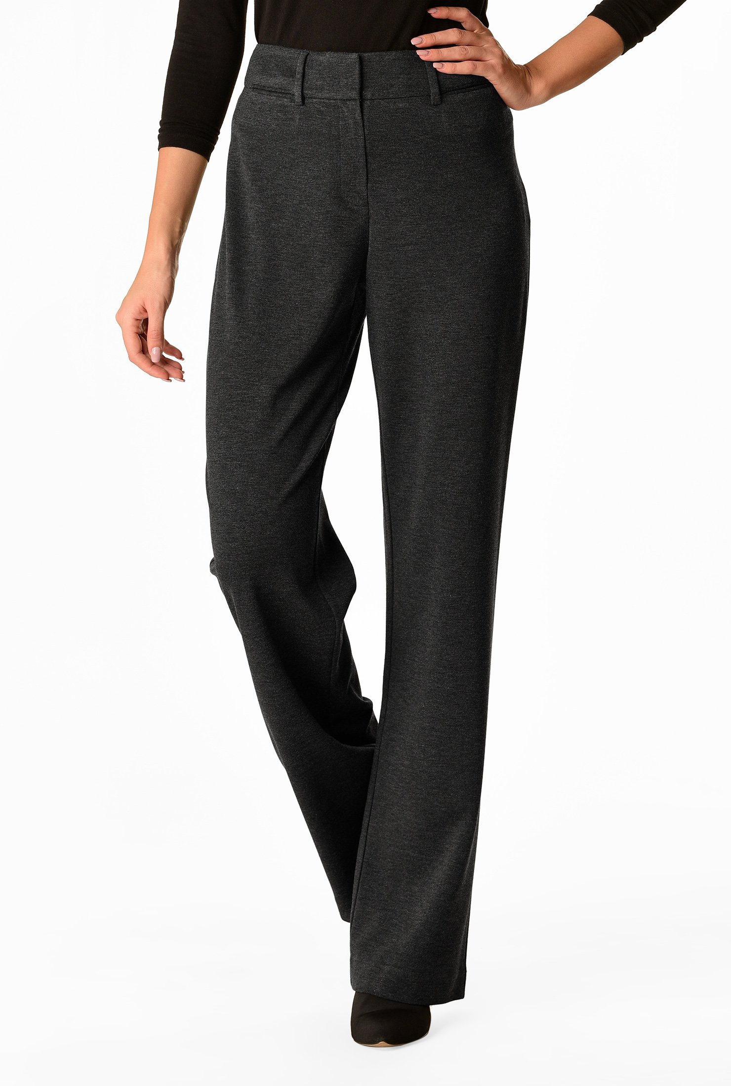 wide leg ponte knit pants