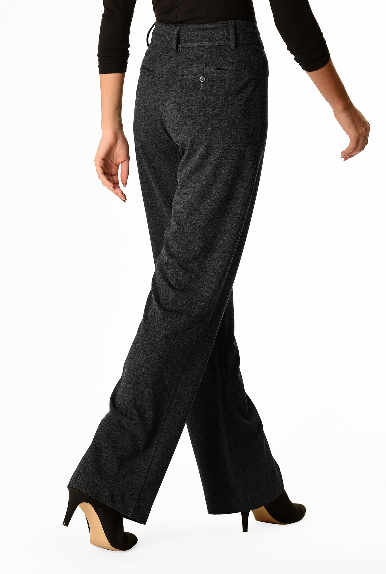 wide leg ponte knit pants