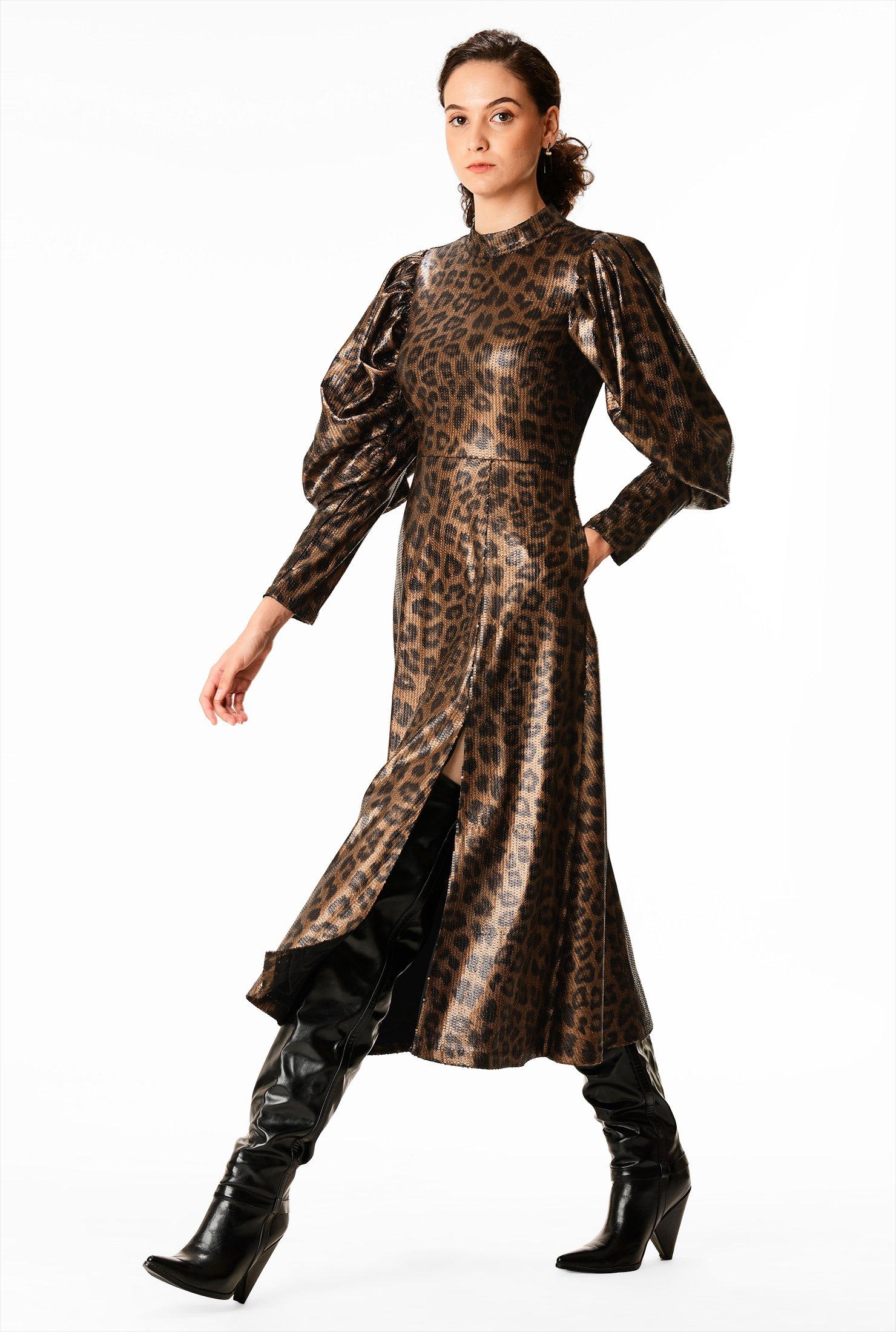 sequin leopard dress