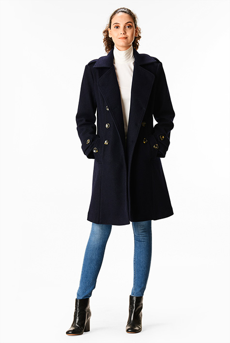 Shop Warm wool blend trench coat eShakti