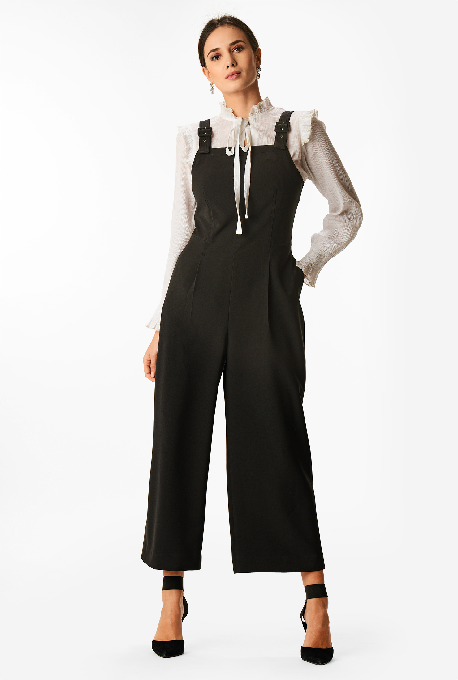 buckle strap jumpsuit