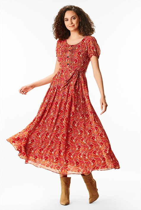 Paisley Georgette Dress