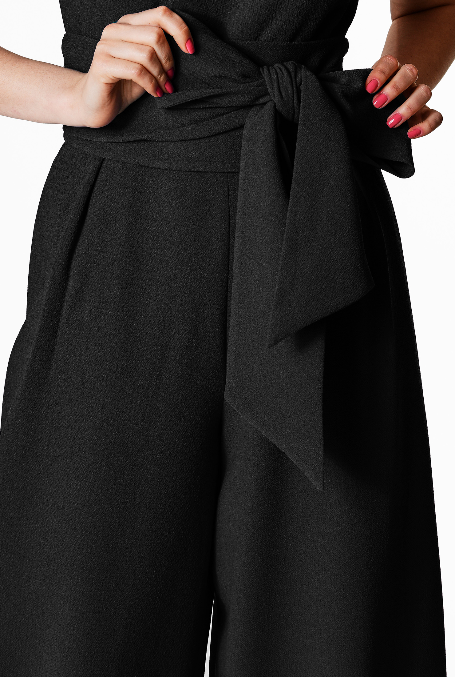 Shop Obi belt crepe jumpsuit eShakti