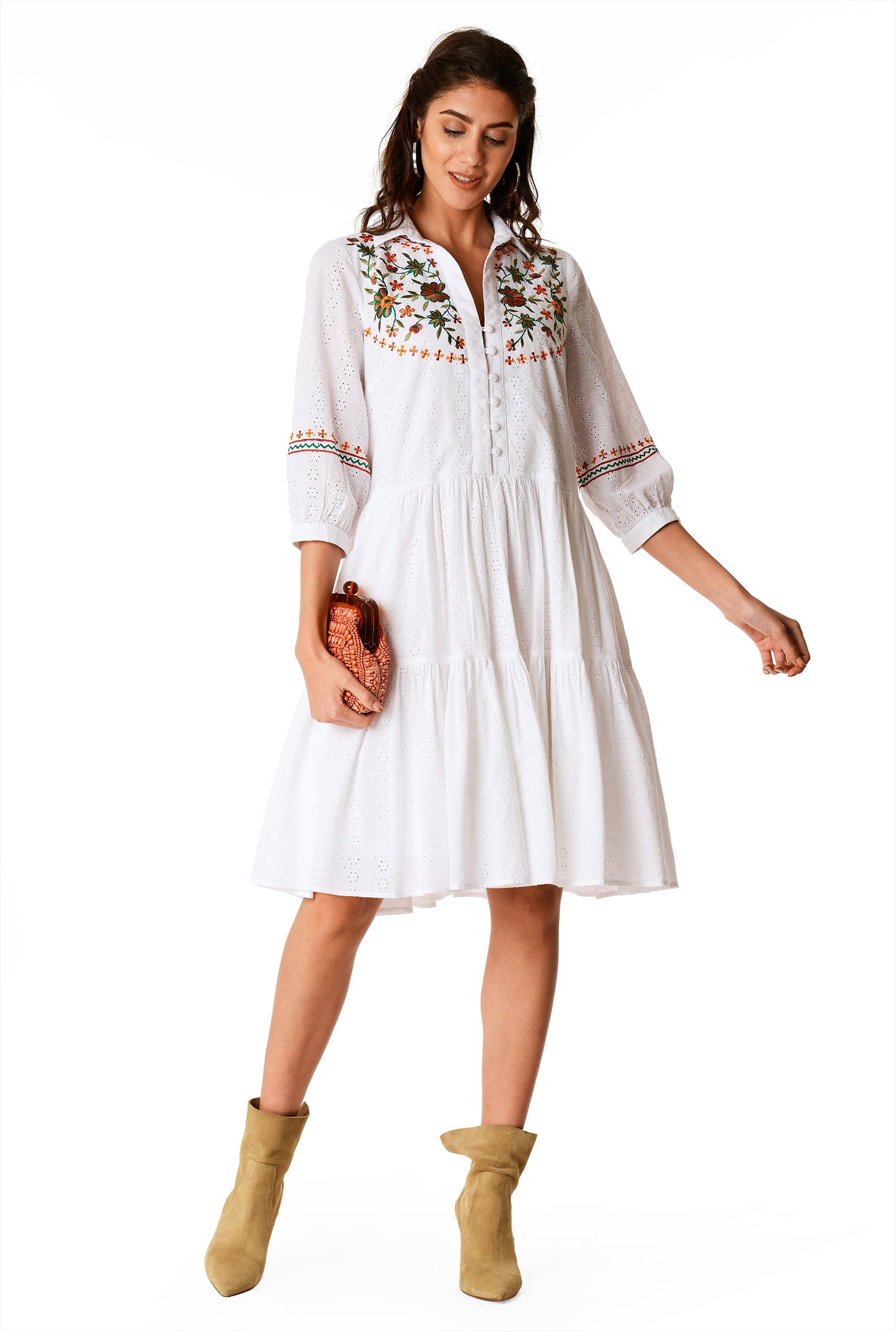 tiered shirt dress