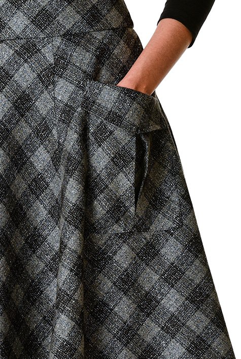 Plaid skirt with on sale pockets